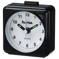 Hama Reisewecker A50, schwarz Zeiger fluoreszierend     186329 Uhren und Wecker