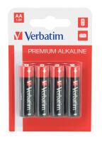 1x4 Verbatim Alkaline Batterie Mignon AA LR6              49921 Batterien