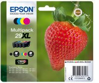 Epson Strawberry Multipack 4-colours 29XL Claria Home Ink - High (XL) Yield - 11.3 ml - 6.4 ml - 470 pages - 1 pc(s) - Multi pack