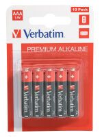 Verbatim AAA Alkaline Batteries - Single-use battery - AAA - Alkaline - 1.5 V - 10 pc(s) - Black,Red