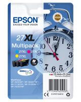 Epson Alarm clock Multipack 3-colour 27XL DURABrite Ultra Ink - High (XL) Yield - Pigment-based ink - 10.4 ml - 1100 pages - 1 pc(s) - Multi pack