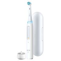 Oral-B iO 4 iO4 Elektrische Zahnbürste/Electric Toothbrush, Magnet-Technologie, 4 Putzmodi für Zahnpflege, Designed by Braun, quite white