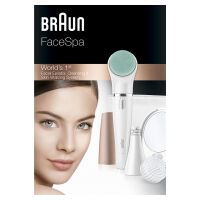 Braun FaceSpa - Face851v Gesichtsreinigungsbürste mit Massagepad und Epilierer