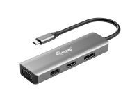 Equip Adapter USB-C -> HDMI/DisplayPort/VGA 4K/1080P/60Hz gr (133485)