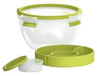 EMSA 518097 - Lunch container - Adult - Green,Transparent - Polypropylene (PP),Thermoplastic elastomer (TPE) - Monotone - Round