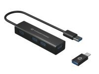 Conceptronic HUBBIES06B 4-Port-USB 3.0-Hub Datenverteiler/Umschalter