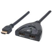 MANHATTAN HDMI Adapter 2-Port integriertes Kabel (207416)