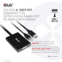 Club 3D Club3D Adapter DisplayPort > DVI-D HDCP OFF aktiv St/Bu retail (CAC-1010-A)