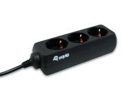 Equip 3-Outlet Power Strip - 1.1 m - 3 AC outlet(s) - Type F - Black - CE - 220 - 240 V