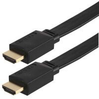 Techly HDMI High Speed Kabel mit Ethernet, Flachkkabel 1m sw (ICOC-HDMI-FE-010)