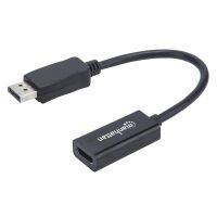 Manhattan DisplayPort 1.1 to HDMI Adapter Cable - 1080p@60Hz - Male to Female - Black - DP With Latch - Passive - Three Year Warranty - Polybag - 0.15 m - HDMI Type A (Standard) - DisplayPort - Female - Male - Straight