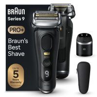 Braun Series 9 Pro+ Elektrorasierer, Reinigungsstation, Wet & Dry, 9560cc, Schwarz 