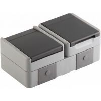 TEM STECKD+SCHALT 16A+10A GY (CF12GY-U    IP44 SET)