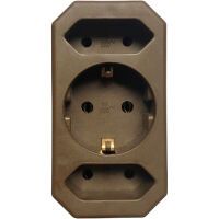 Skyland STECKDOSENADAP.1XSCHUKO 2XEURO (S74100         BRAUN)