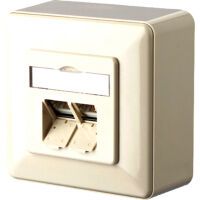 Metz Connect DATENDOSE LSA C6A 2FACH AP RW (130C380002-I RAL9010)