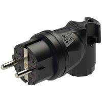 PC Electric TAUR 05812-S - Schutzkontaktstecker Typ F - CEE 7/4, IP44, schwarz