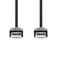 Nedis USB-Kabel / USB 2.0 / USB-A Stecker / USB-A Stecker / 18 W / 480 Mbps / Vernickelt / 3.00 m / Rund / PVC / Schwarz / Label