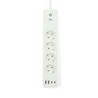 Nedis SmartLife Power Strip / 2x USB-A / 2x USB-C™ / 4x plug with earth contact (CEE 7/3) / 16.0 A / 3680 W / 2.00 m / 0 - 55 °C / Android™ / IOS / Weiss
