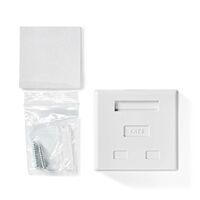 Nedis Netzwerk-Wanddose / Oberflächenmontage / 2-Port port(s) / STP CAT6 / Gerade / Buchse / Vergoldet / PVC / Weiss / Box