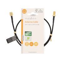 Nedis Antennenkabel / SMA-Buchse / SMA-Stecker / Vergoldet / 50 Ohm / Einzeln geschirmt / 0.50 m / Rund / Geflochten / Schwarz / Label