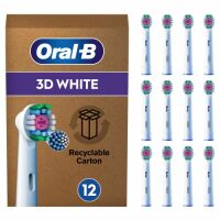 Oral-B Pro 3DWhite Aufsteckbürsten für elektrische Zahnbürste, X-förmige Borsten, briefkastenfähige Verpackung, 12 Stück 