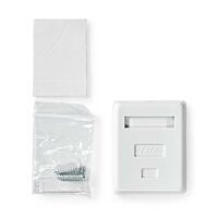 Nedis Netzwerk-Wanddose / Oberflächenmontage / 1-Port port(s) / UTP CAT6 / Gerade / Buchse / Vergoldet / ABS / Weiss / Box