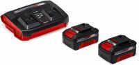 Einhell Starter Kit 2x 4,0 Ah Akkus und Twincharger Power X-Change (Li-Ion, 18 V, 75 min Ladezeit, passend für alle Power X-Change Geräte)