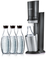 SodaStream Trinkwasser-Sprudler  SodaStream Sortiment Crystal 3.0 Aktionspack 3 Karaffen titan
