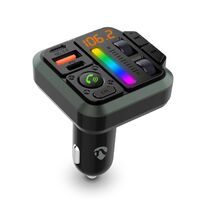 Nedis Kfz Audio FM Transmitter / Fest / Freisprechfunktion / 1.00 " / Amber Screen / Bluetooth® / PD 18 W / PD 20 W / Schnellladung / Bass Boost / Google Assistant / Siri / Schwarz