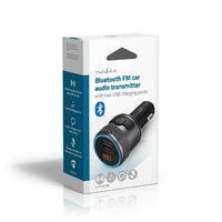 Nedis Kfz Audio FM Transmitter / Fest / Freisprechfunktion / 1.00 " / Amber Screen / Bluetooth® / PD 18 W / PD 24 W / Schnellladung / Bass Boost / Google Assistant / Siri / Schwarz