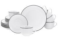 CREATABLE Kaffeeservice "Black Line" 18-teilig