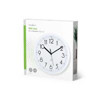 Nedis Wanduhr / Durchmesser: 220 mm / Kunststoff / Weiss