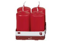 Heider GmbH Stumpenkerze 8cm Ø4cm rot 4 Pack - 10 Stück