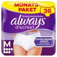 Always Discreet Inkontinenz-Höschen Plus Monatspaket bei Blasenschwäche, Größe M, 36 Höschen (4 Packungen x 9 Stück)