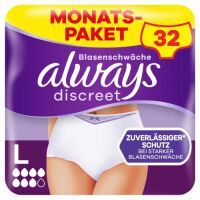 Always Discreet Inkontinenz-Höschen Plus Für Frauen, L, 32 Höschen, Verhindert Auslaufen Und Gerüche, Angenehm Und Kaum Spürbar