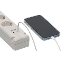 Brennenstuhl Bremounta Steckdosenleiste 5-fach mit 2 USB-C-Ladebuchsen (USB-C-Steckerblock mit Schalter und 3m Kabel, Verteilerkasten für Wandmontage)