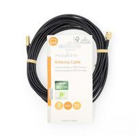 Nedis Antennenkabel / RP SMA-Stecker / RP SMA-Buchse / Vergoldet / 50 Ohm / Einzeln geschirmt / 5.00 m / Rund / PVC / Schwarz / Label
