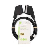 Nedis SCART-Kabel / SCART Stecker / SCART Stecker / Vernickelt / 480p / 1.50 m / Rund / PVC / Schwarz / Label