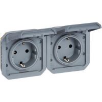 Multipack Legrand 2F VV-SSDO HZ SL IP44 GR (069576L  PLEXO NEW) - 5 Stück