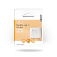 Nedis Network Keystone-Frontplatte / Frontplatte RJ45 / 2-Port port(s) / ABS / Weiss / Box