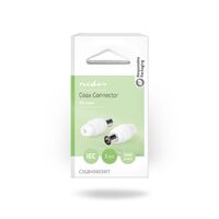 Nedis IEC (Coax) Stecker / Gerade / Stecker / Vernickelt / 75 Ohm / Schraube / Kabeleingangsdurchmesser: 7.0 mm / Metall / PVC / Weiss / 2 Stück / Box
