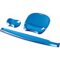 Fellowes Crystal Gel Maus Handgelenkauflage blau Arbeitsplatz Ergonomie