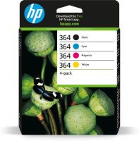 HP 364 4-pack Black/Cyan/Magenta/Yellow Original Ink Cartridges - Standard Yield - Pigment-based ink - Dye-based ink - 6 ml - 3 ml - 4 pc(s)
