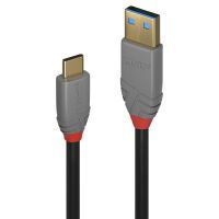 LINDY USB 3.2 Typ A an C Kabel, 5A PD, Anthra Line 3m (36919)