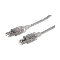MANHATTAN USB Kabel A -> B St/St  1.80m silber (333405)