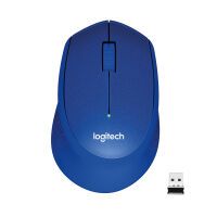 Logitech M330 Silent Plus - Right-hand - Optical - RF Wireless - 1000 DPI - Blue