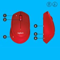 Logitech M330 Silent Plus rot Mäuse PC -kabellos-