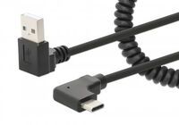 MANHATTAN Spiralkabel USB-A auf USB-C Ladekabel 1m schwarz (356220)