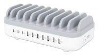 MANHATTAN 10-Port USB-Ladestation 120W weiß/grau (180856)