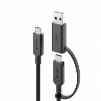 Alogic USB C Kabel Typ C -C USB +A Adapter M/M     1,2m,  sw (ELCCA3212-BK)